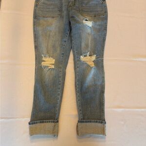 Judy Blue Light Blue Distressed Boyfriend Jeans